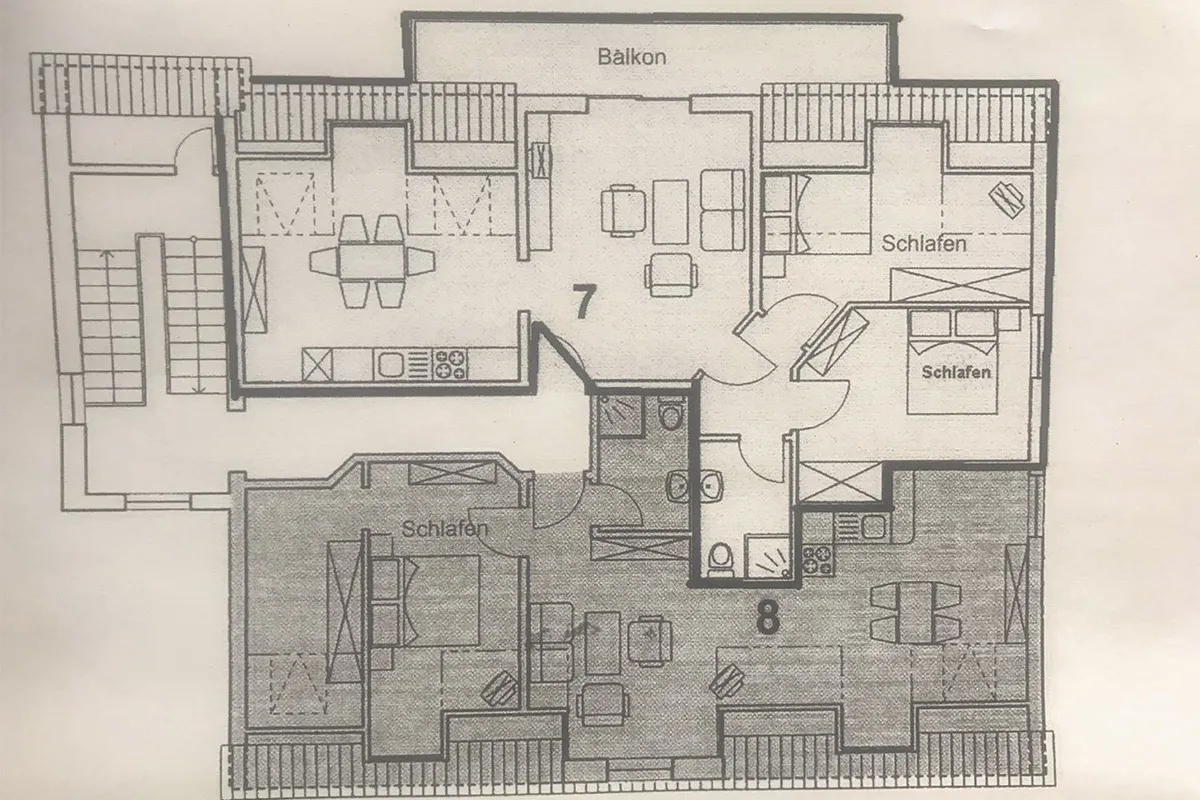 Ferienwohnung 7 Grundriss der Ferienwohnung 7 Villa Annabelle in Binz auf Rügen