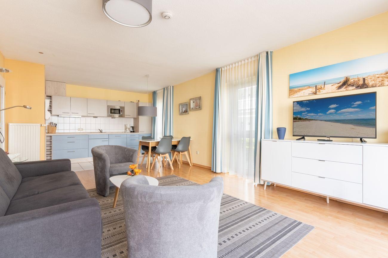Wohnbereich Fewo E4 Villa Strandidyll Neubau Binz