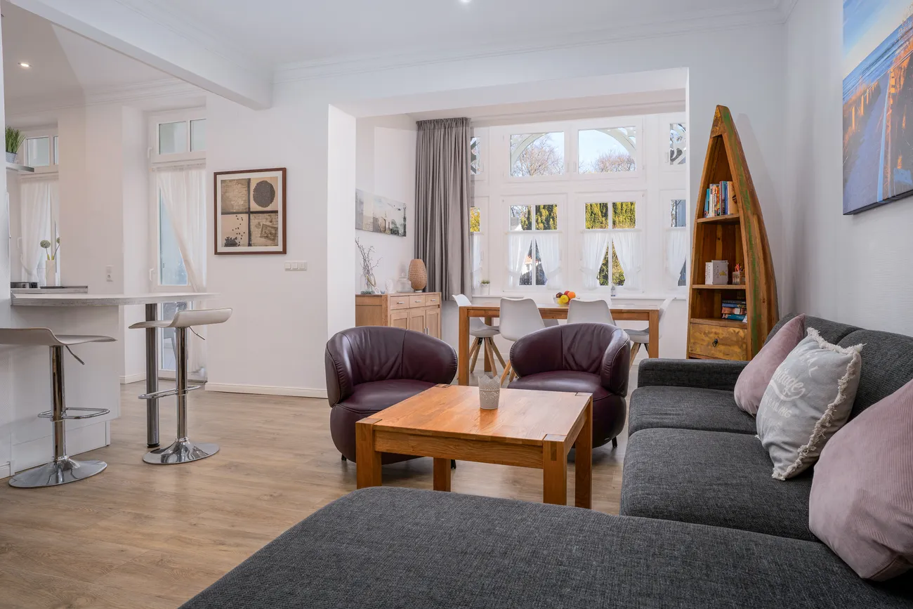 Wohnbereich Villa Eden Ferienwohnung 1 in Binz