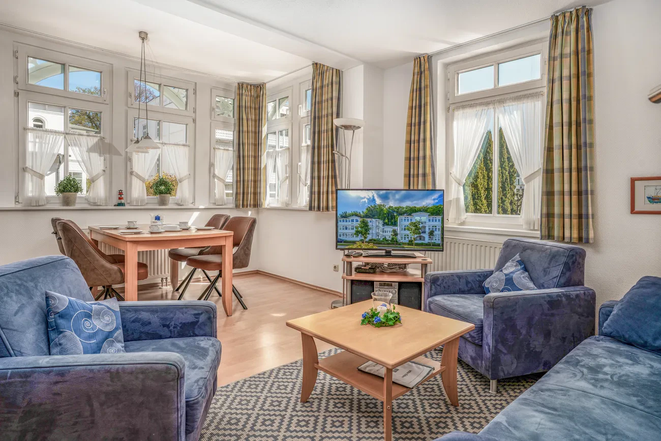 Wohnbereich Ferienwohnung 18 Villa Eden Binz