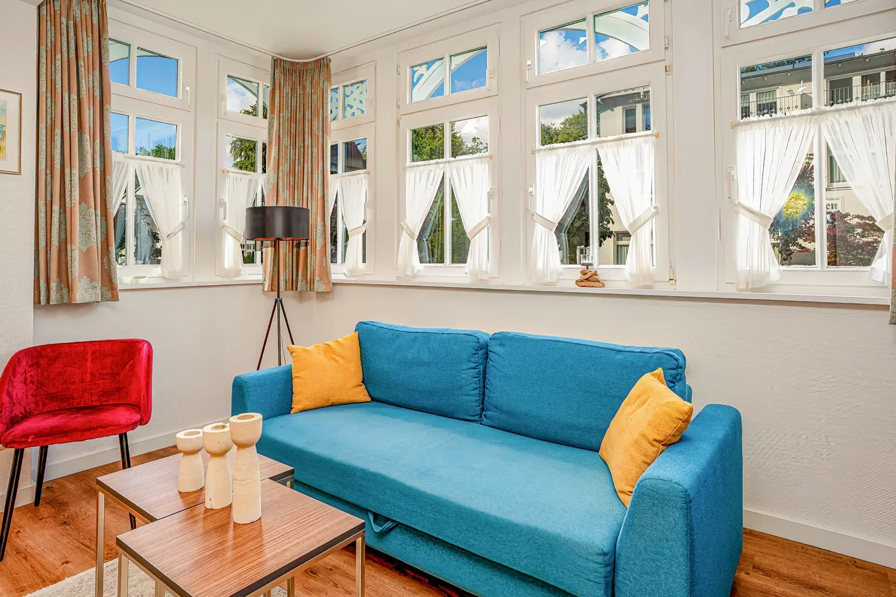 Wohn/Essbereich Ferienwohnung 13 Villa Eden Binz