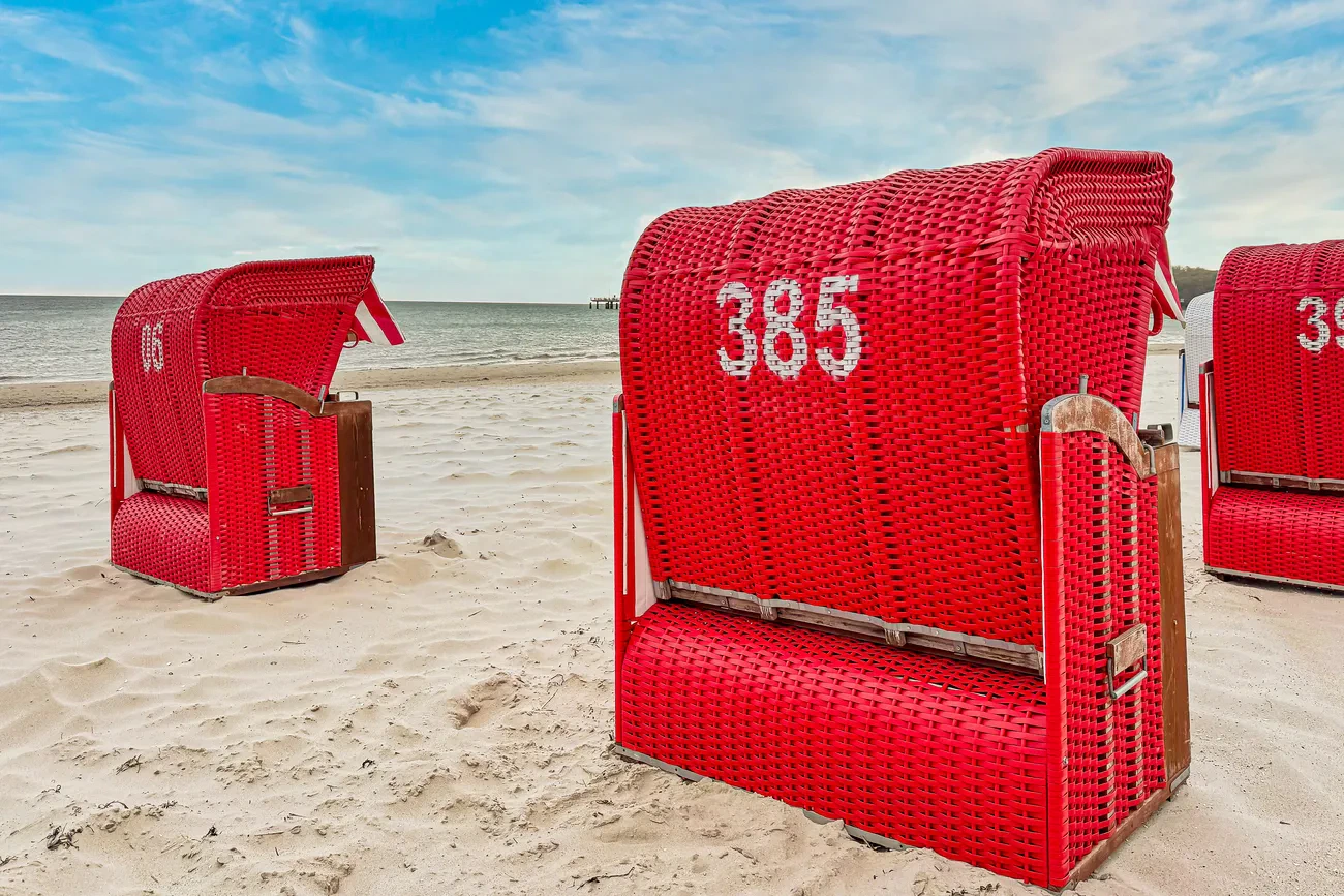 Strandkorb am Strand von Binz