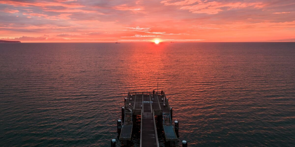 Sonnenaufgang in Binz an der Seebrücke