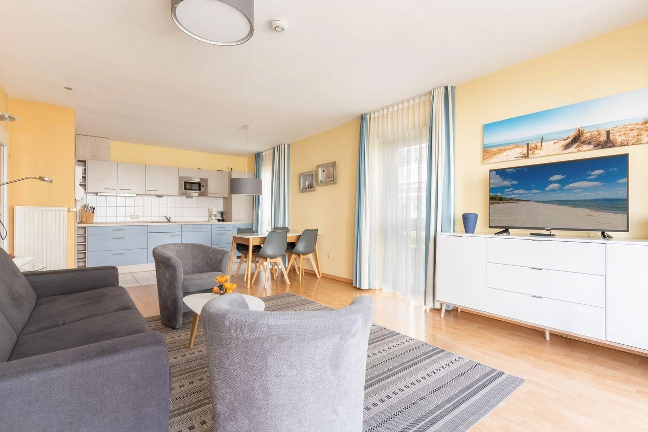 Wohnbereich Fewo E4 Villa Strandidyll Neubau Binz