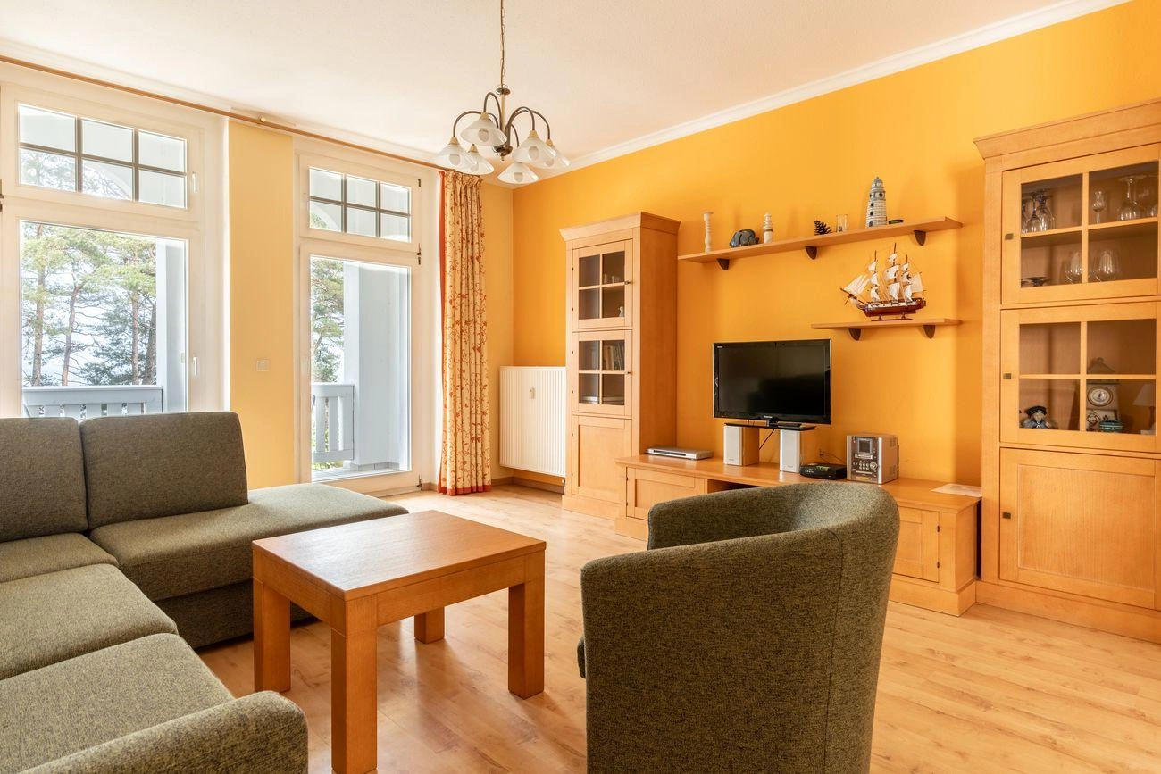 Wohnbereich Ferienwohnung 8 Villa Strandidyll