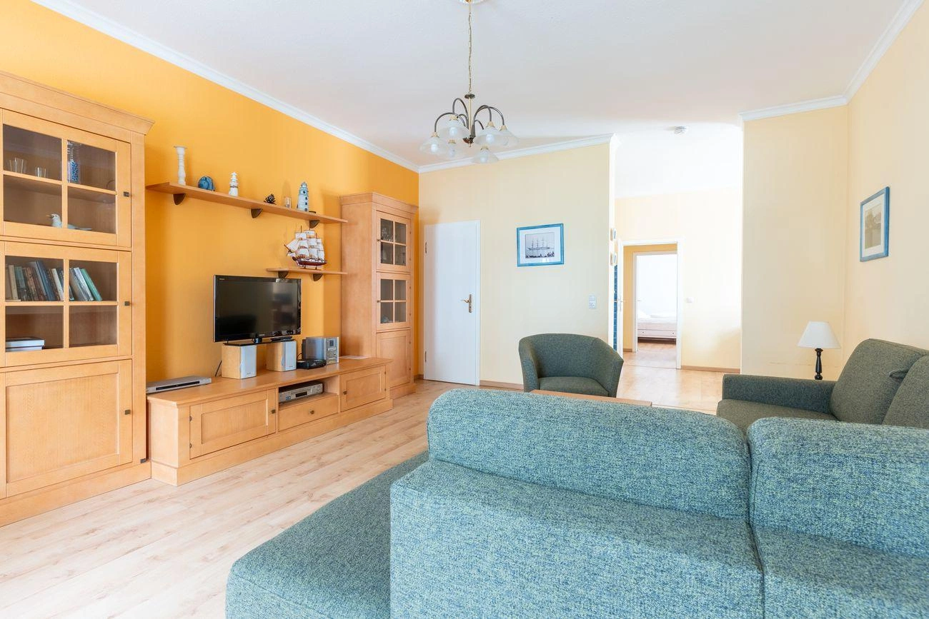 Wohnbereich Ferienwohnung 8 Villa Strandidyll