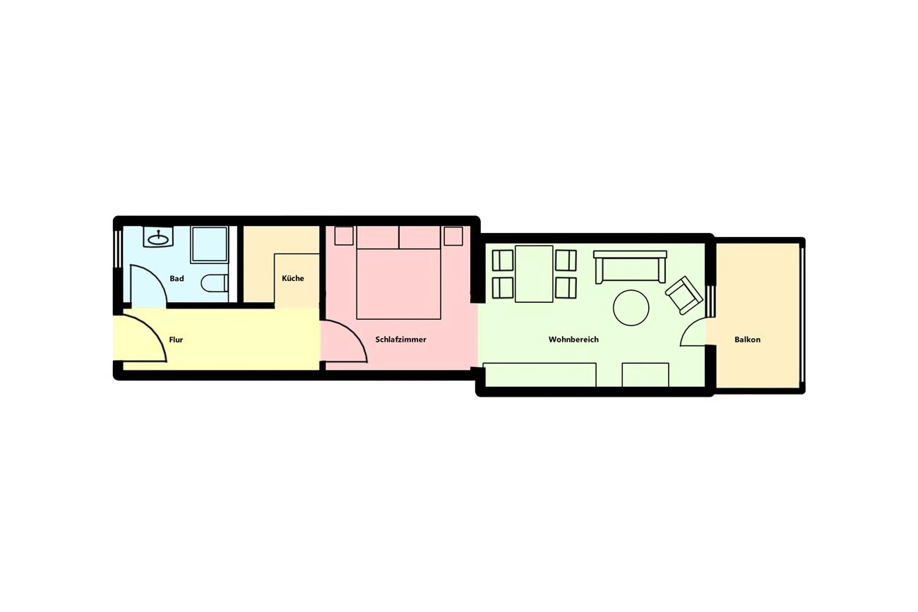 Ferienwohnung 8 Aparthotel Binz 12 Grundriss Fewo 8 Aparthotel Binz