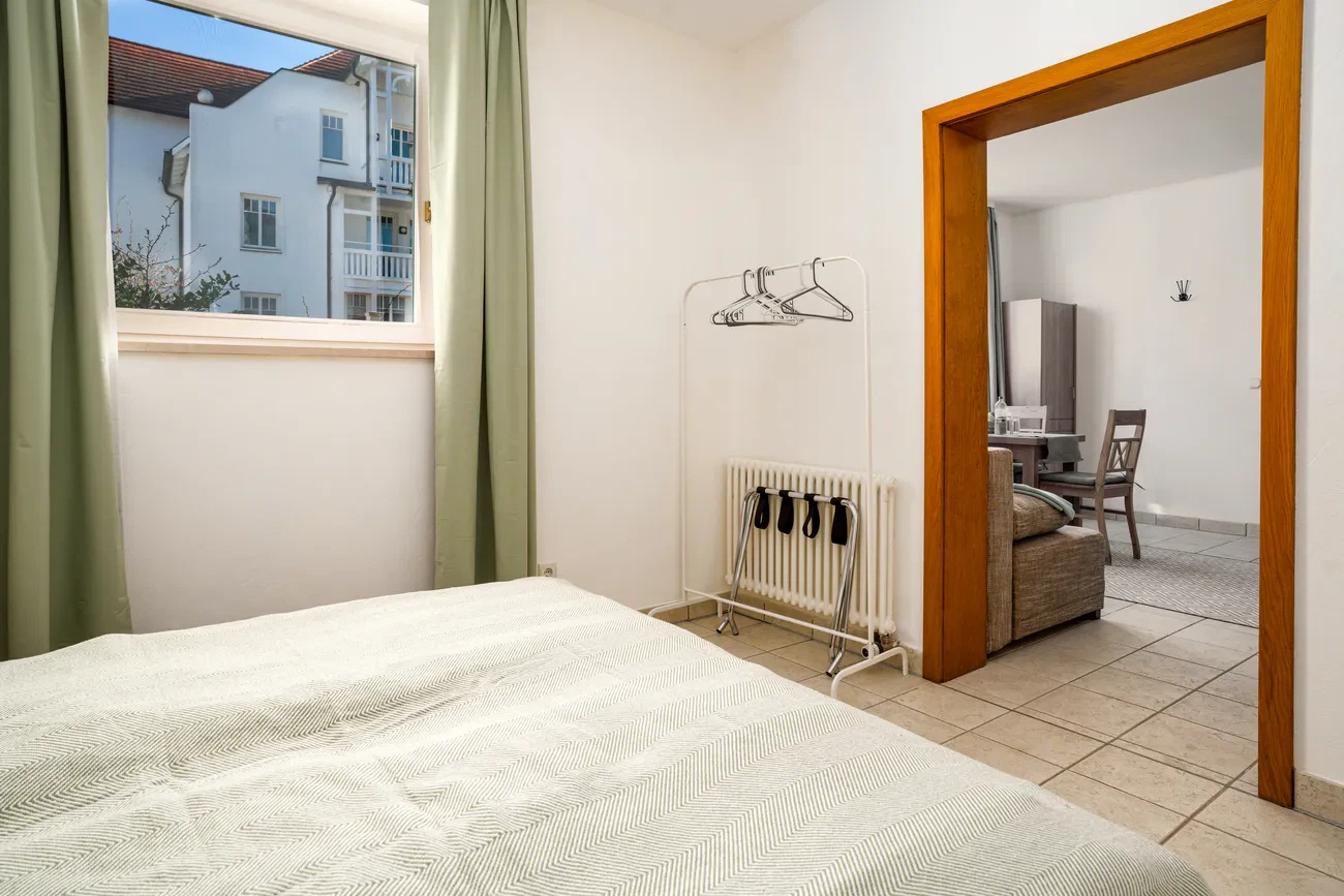 Schlafzimmer fewo 2 Marineblau Lottumstraße Binz