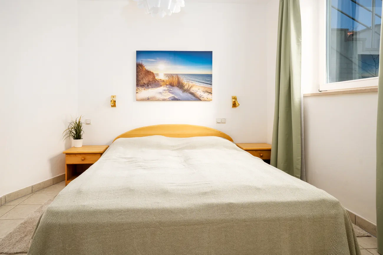 Schlafzimmer fewo 2 Marineblau Lottumstraße Binz